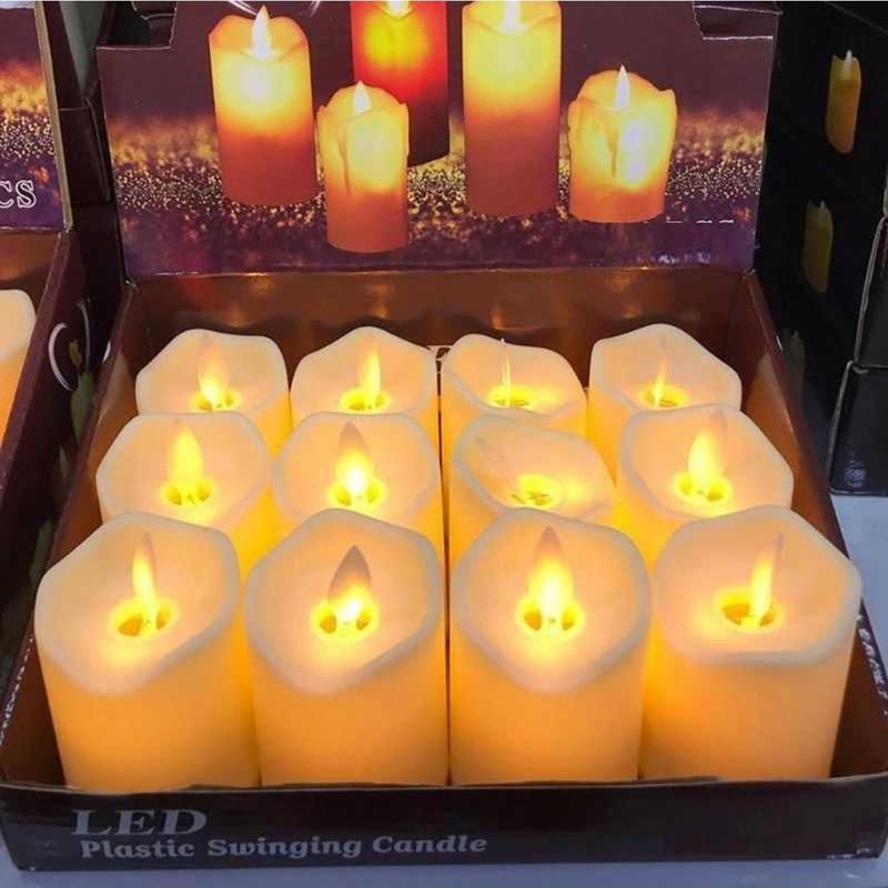 6 Adet Led Işıklı Mum Titrek Mum Işıklı Mum Led Mum Pilli Mum Led Light Candles Yılbaşı Mumları