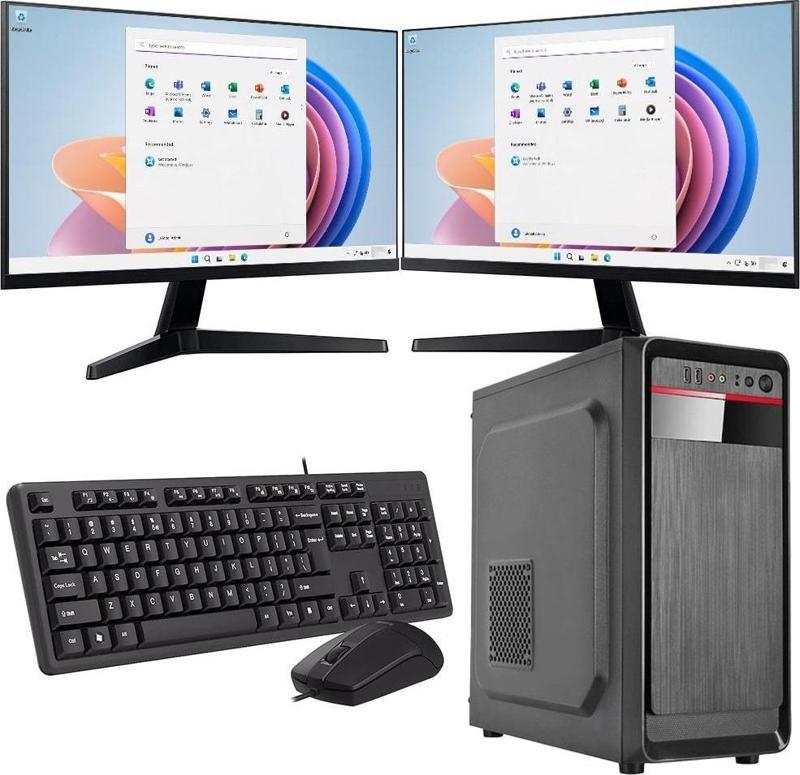 INTEL I5 12400 16GB 480GB SSD Çift 24" Monitörlü Ev ve Ofis Bilgisayarı (Business)