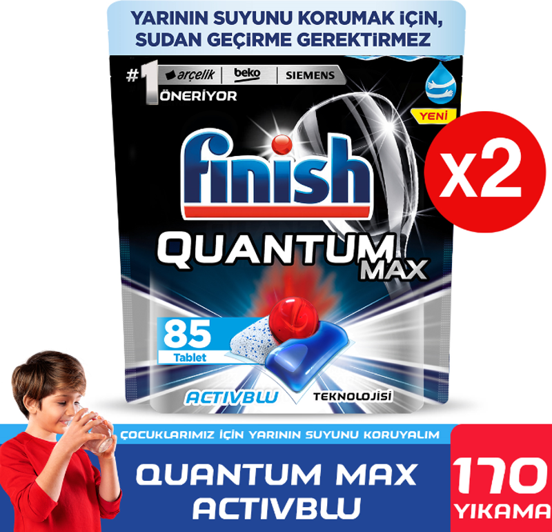 Quantum Max Bulaşık Makinesi Deterjanı 2 x 85 Tablet