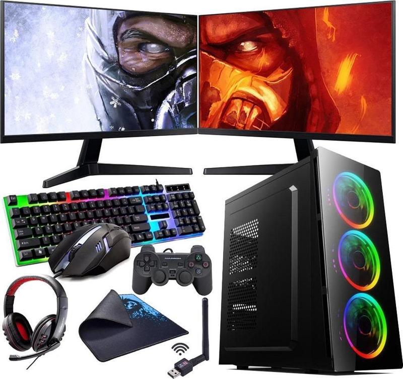 I5 10400F 16GB 240SSD 1TB HDD 4GB GTX1650 Çift 24" Monitörlü (Gaming SET)