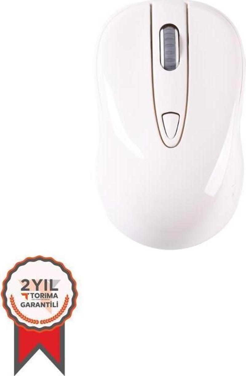 TM-11 Ergonomik Kablosuz Beyaz Optik Mouse