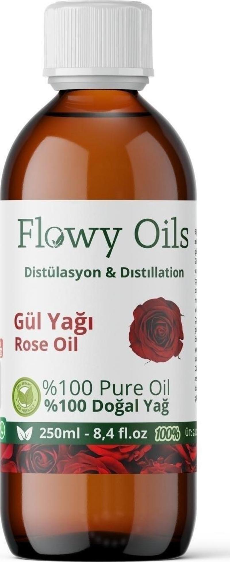 Gül Yağı %100 Doğal Bitkisel Uçucu Yağ Cam Şişe Büyük Boy Rose Oil 250 ml