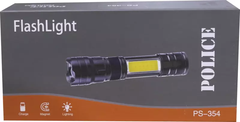 Ps-354 Zoom Kırmızı İkaz Işıklı Ve Magnet Özellikli Şarjlı El Feneri
