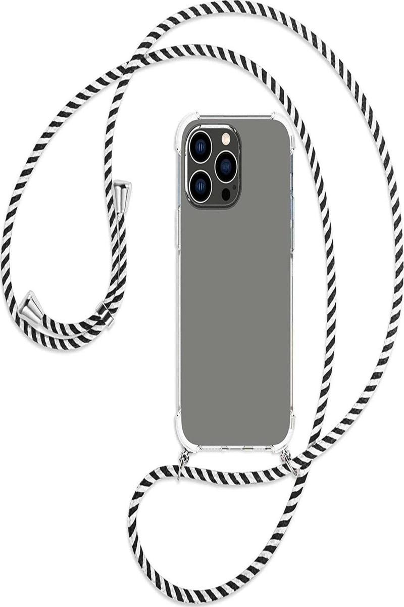 Apple Iphone 14 Pro Kılıf Boyun Omuz Askılı Ipli Şeffaf Silikon