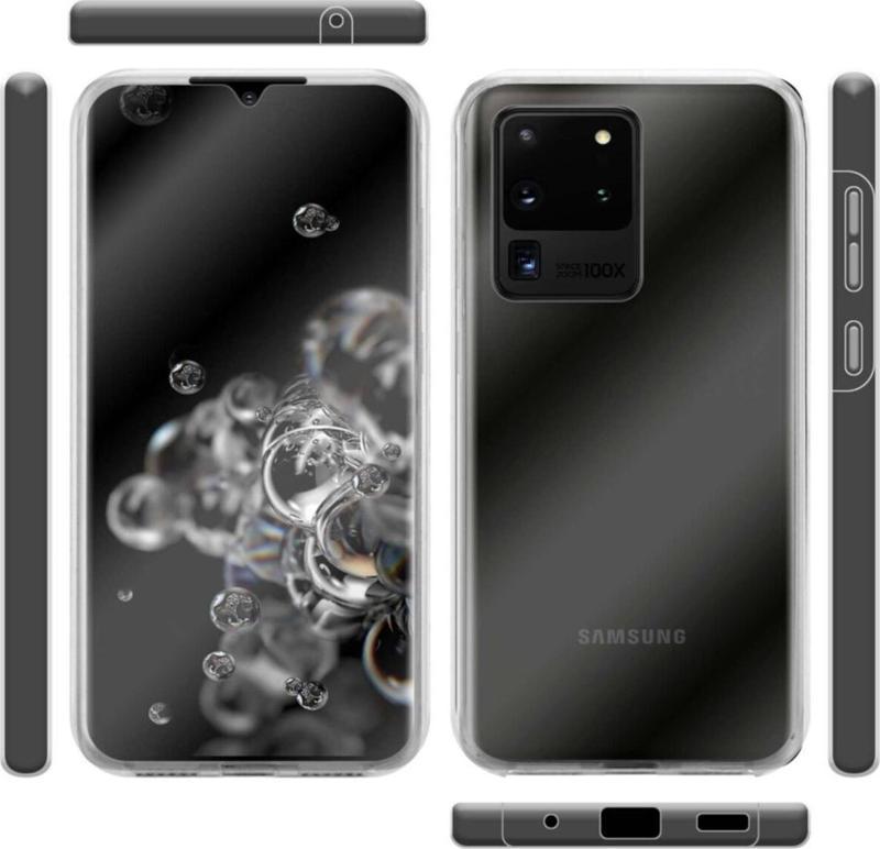 Samsung Galaxy S20 Ultra 360 Kılıf Şeffaf Ön Arka Silikon