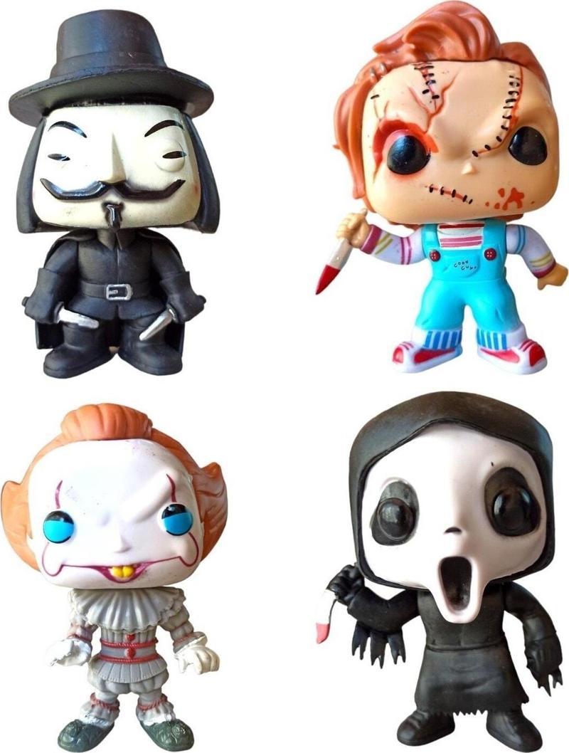 Funko Pop İt 2 Mavie V For Vendetta Pennywise Chucky Ghost Face 4Lü Figür