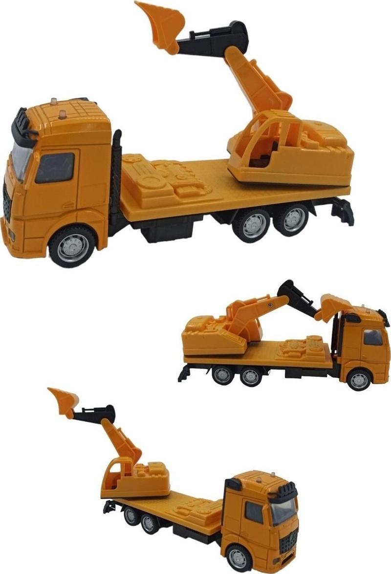 Metal Kasalı Oyuncak Inşaat Araçları Kamyon Kepçe Çek Bırak Metal Iş Makineları Kepçe 21Cm.