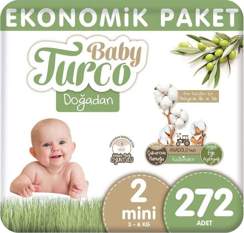 Doğadan Bebek Bezi Ekonomik Paket Mini 2 Numara 272 Adet