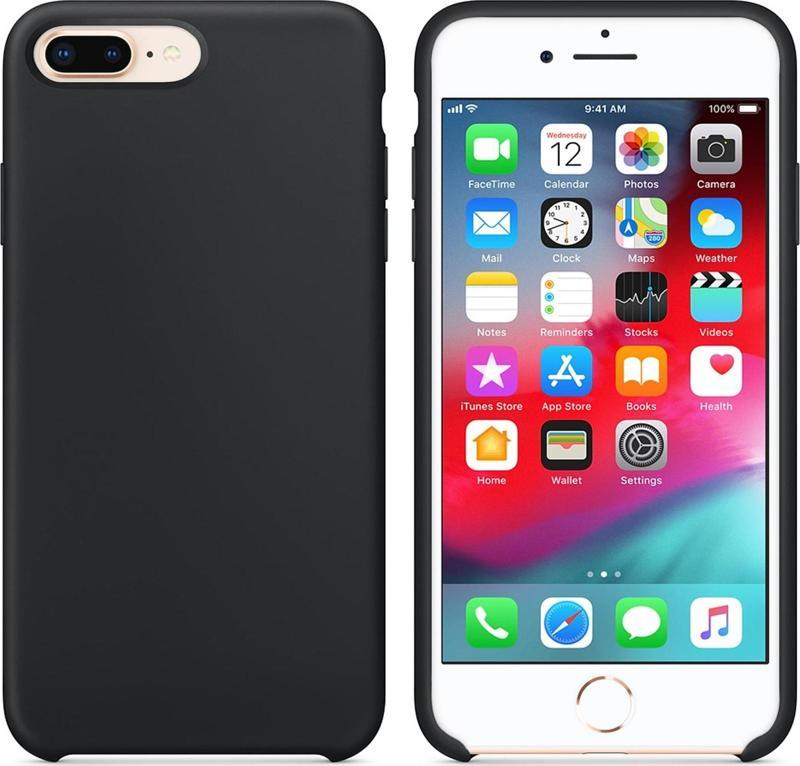 Apple iPhone 8 Plus Kılıf Liquid Lansman Silikon Siyah