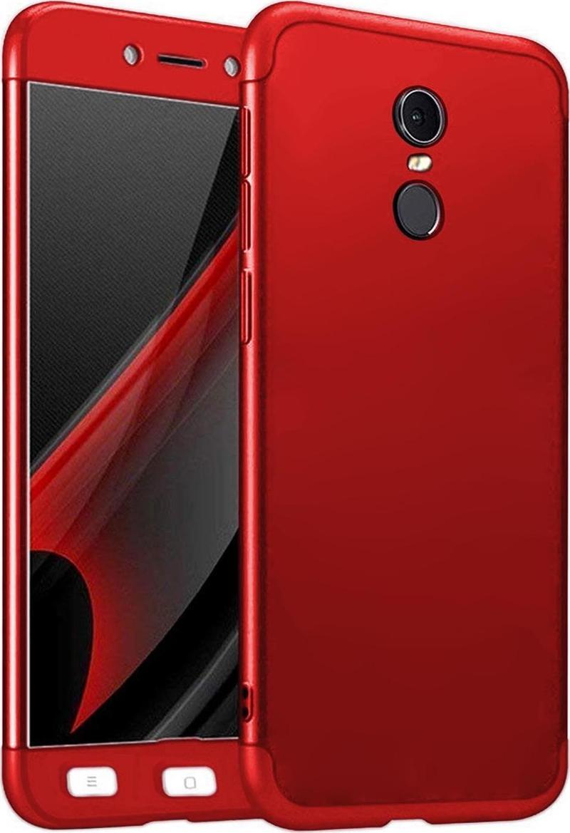 Xiaomi Redmi Note 4X Kılıf Double Dip 360 Protective Kırmızı