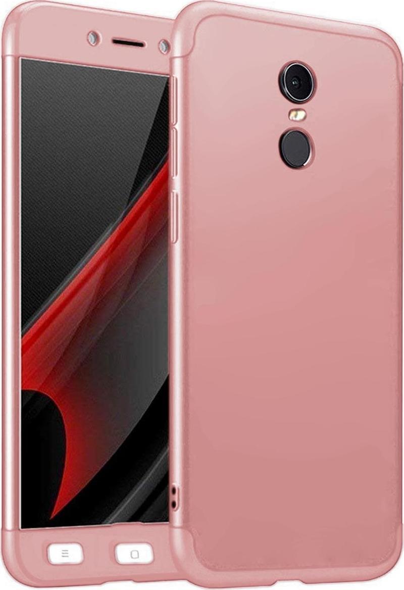 Xiaomi Redmi Note 4X Kılıf Double Dip 360 Protective Rose Gold