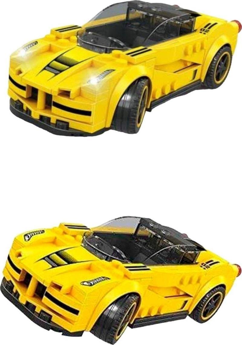Spor Araba Lego 143 Parça Işıkları Yanan Sarı Spor Araba Lego Seti Sarı