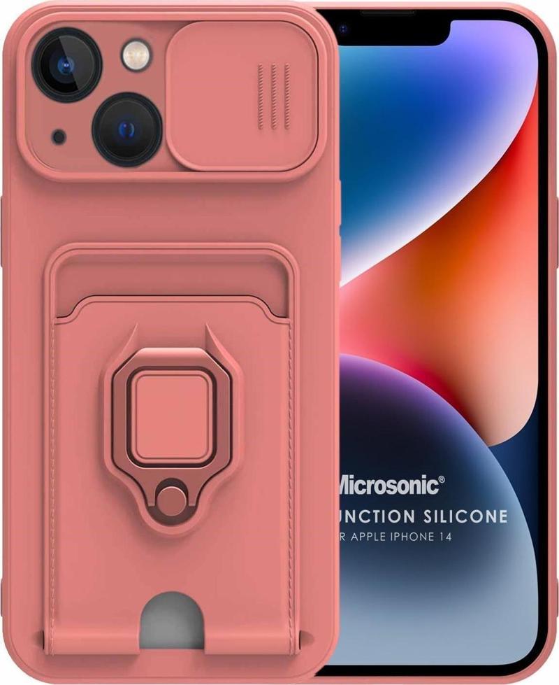 Apple iPhone 14 Kılıf Multifunction Silicone Pembe