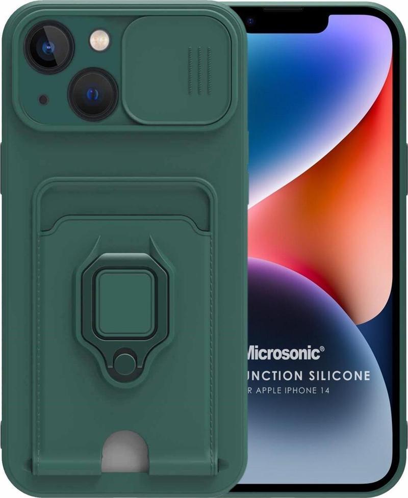 Apple iPhone 14 Kılıf Multifunction Silicone Yeşil