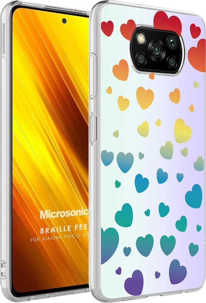 Xiaomi Poco X3 NFC Braille Feel Desenli Kılıf Heart