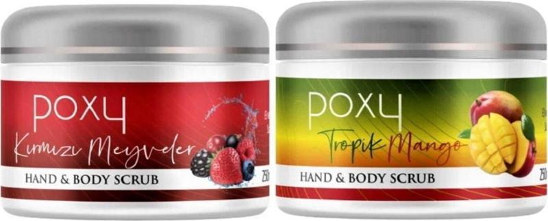 Kırmızı Meyveler Scrub (nasır Için) 250 Ml & Tropik Mango Scrub (tüm Vücut Yoğun Nem) 250 Ml