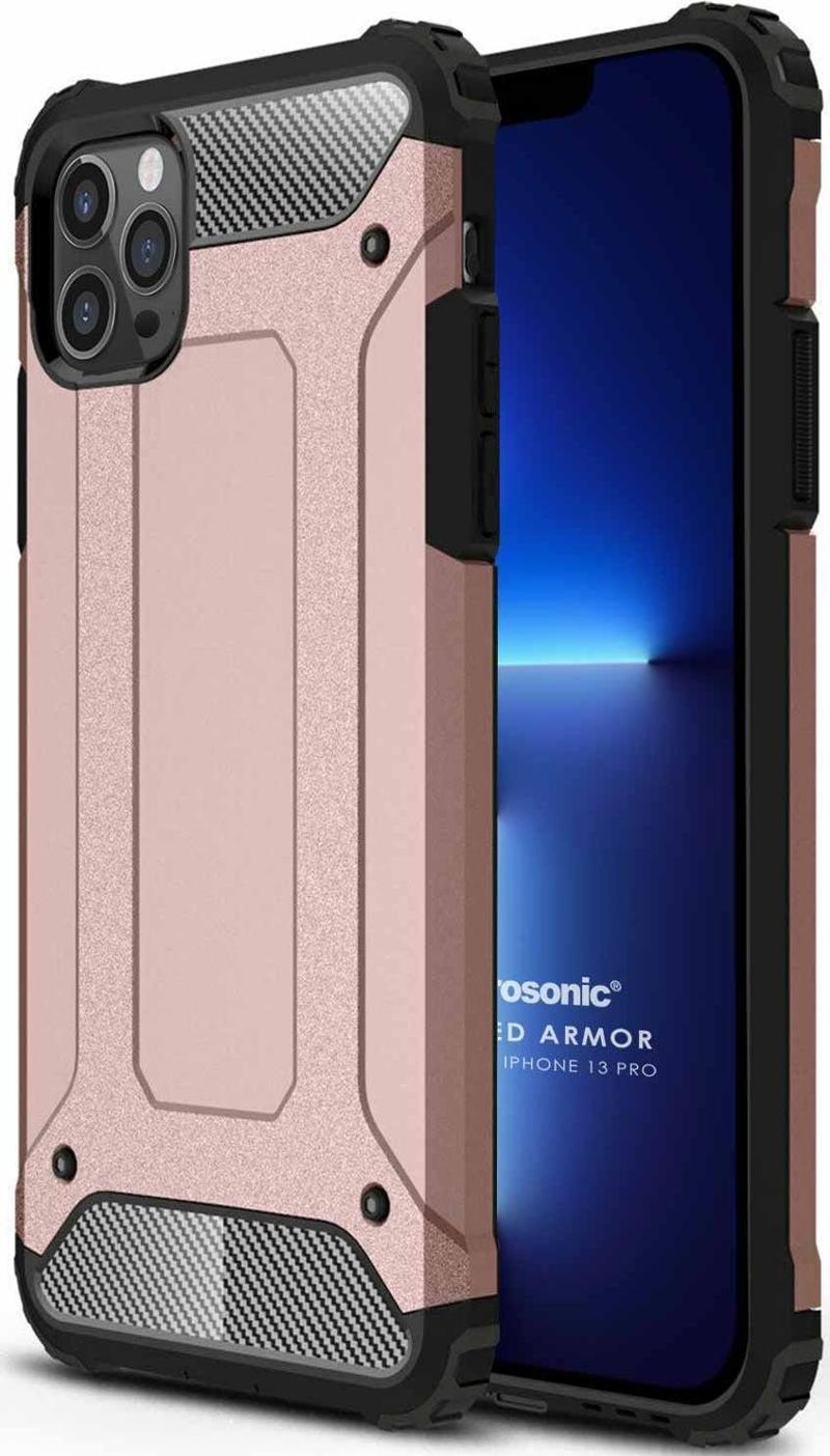 Apple iPhone 13 Pro Kılıf Rugged Armor Rose Gold