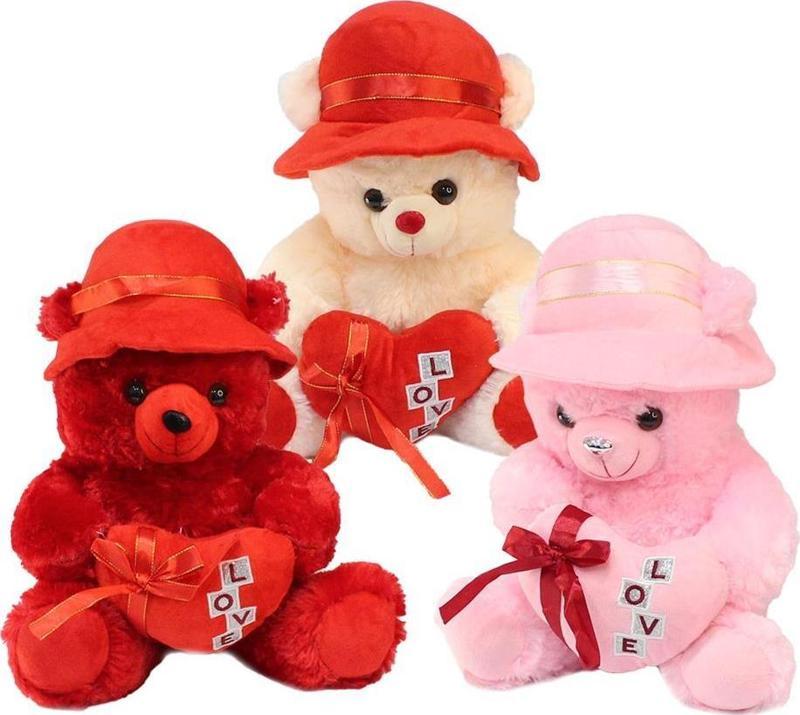 Love Kalpli Şapkalı Peluş Ayıcık 40 cm 1 adet