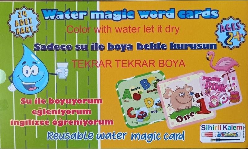 Water Magic Word Cards Sihirli Sulu Boyama Kalemli 24 Adet Kartlı Ingilizce Öğreniyorum Seti
