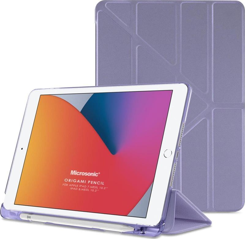 Apple iPad 10.2'' 9. Nesil (A2602-A2604-A2603-A2605) Origami Pencil Lila