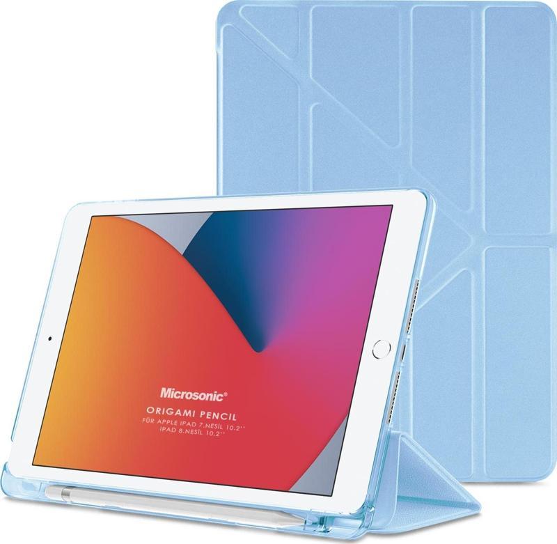 Apple iPad 10.2'' 9. Nesil (A2602-A2604-A2603-A2605) Origami Pencil Mavi