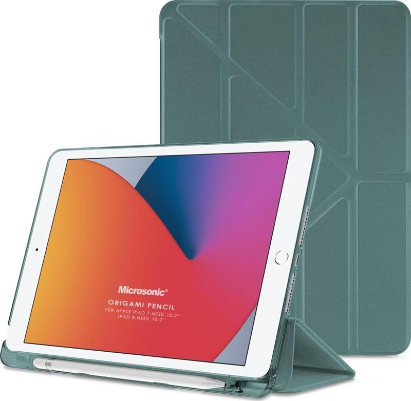 Apple iPad 10.2'' 9. Nesil (A2602-A2604-A2603-A2605) Origami Pencil Koyu Yeşil