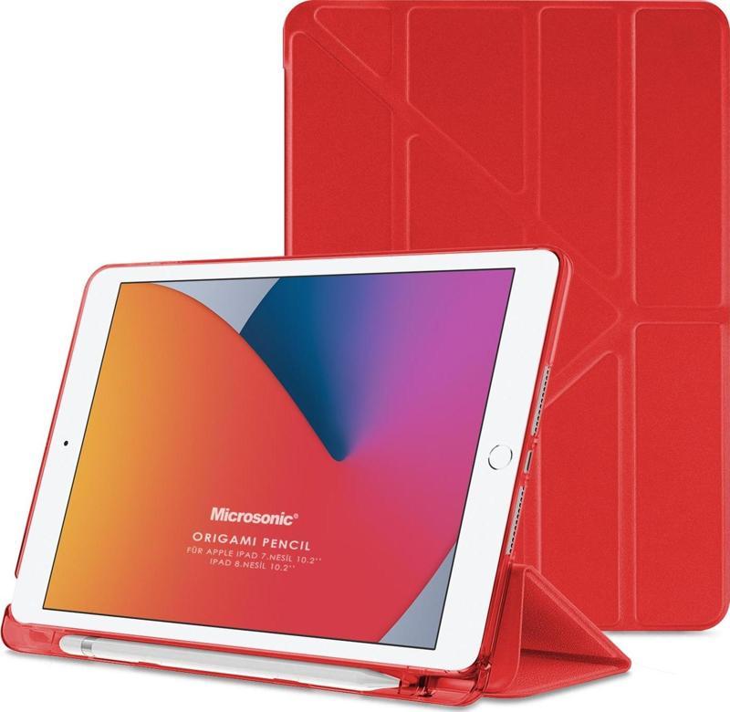 Apple iPad 10.2'' 9. Nesil (A2602-A2604-A2603-A2605) Origami Pencil Kırmızı