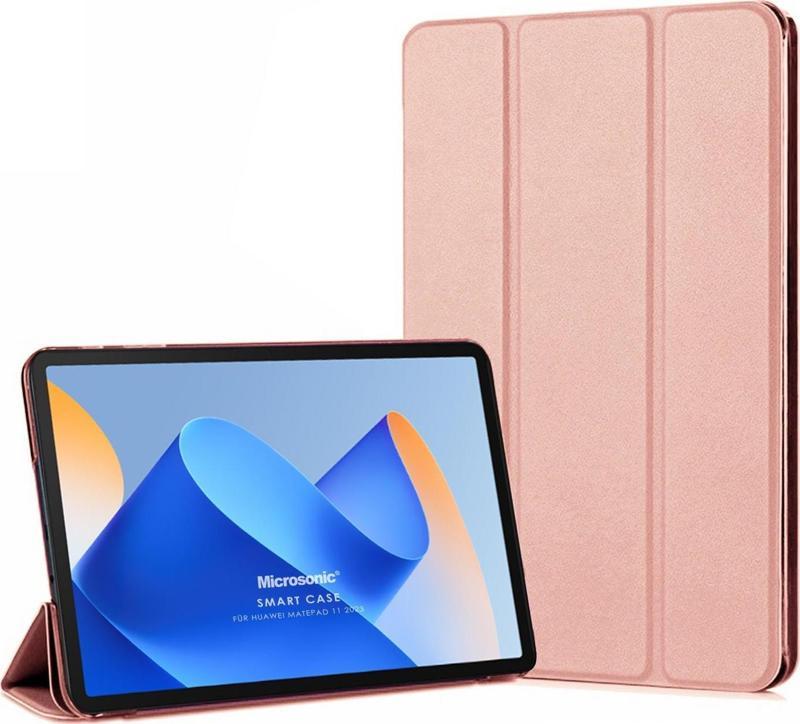 Huawei MatePad 11 2023 Kılıf Slim Translucent Back Smart Cover Rose Gold