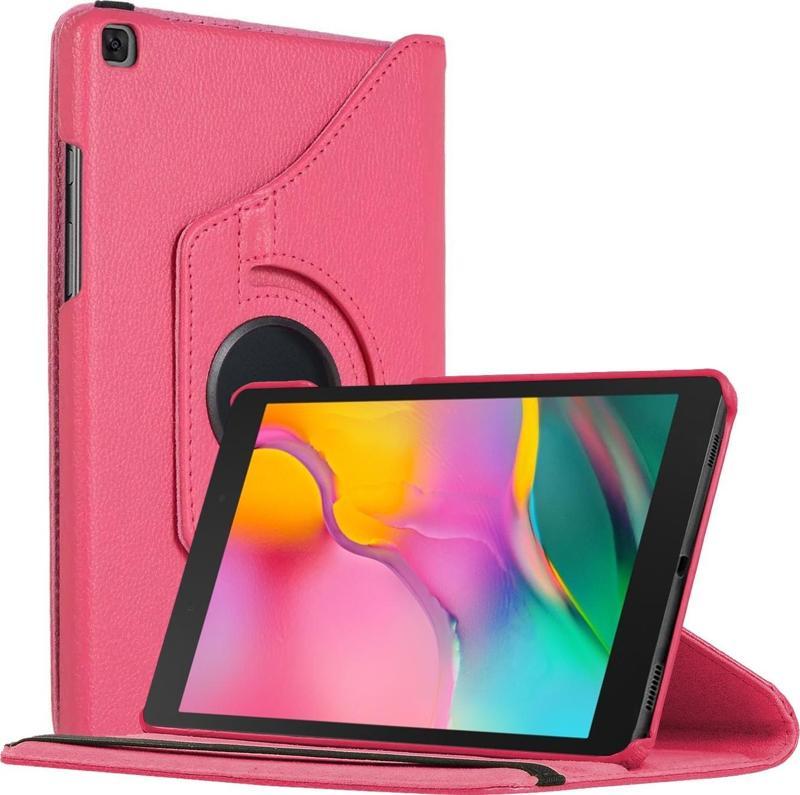Samsung Galaxy Tab A 8" 2019 T290 Kılıf 360 Rotating Stand Deri Pembe
