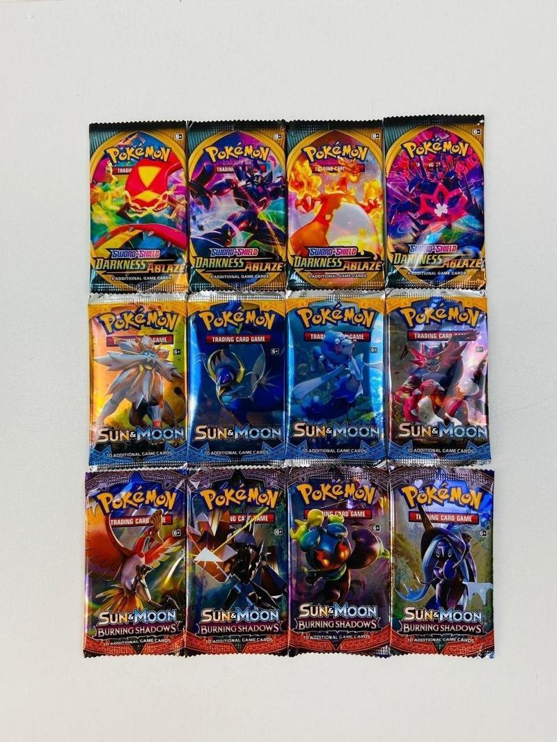 Pokemon 3 Set Bir Arada Toplam 12 Paket Pokemon Kart