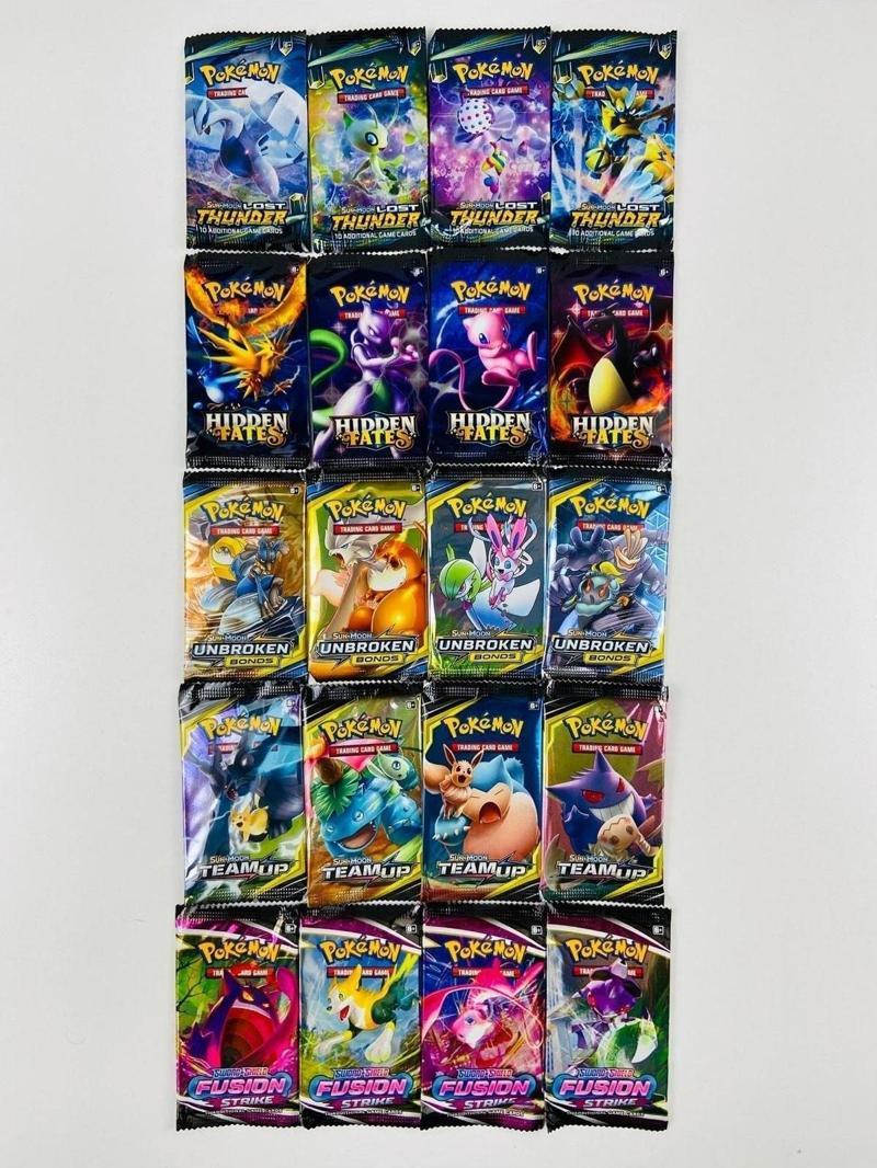 Pokemon 5'li Set 20 Paket 5 Seri Özel Kartlı Pokemon Seti