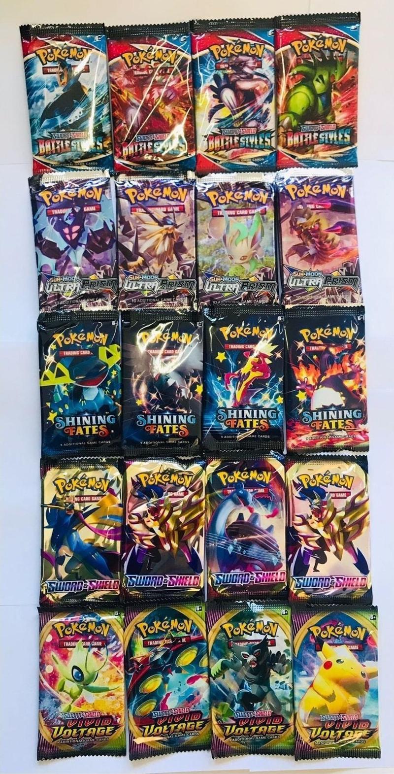 Pokemon 5'li Set 20 Paket 5 Seri Özel Kartlı Pokemon Seti