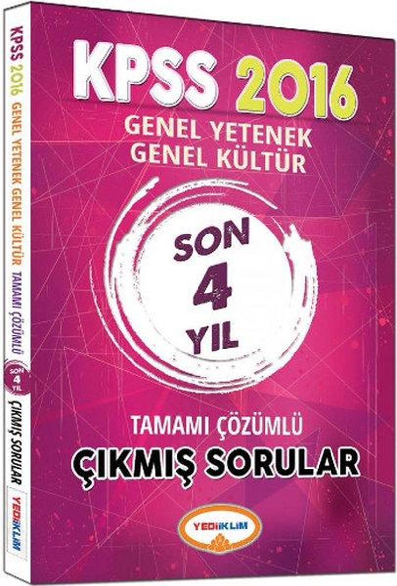 Yediiklim Kpss Genel Yetenek Genel Kültür Son 4 Yıl Tamamı Çözümlü