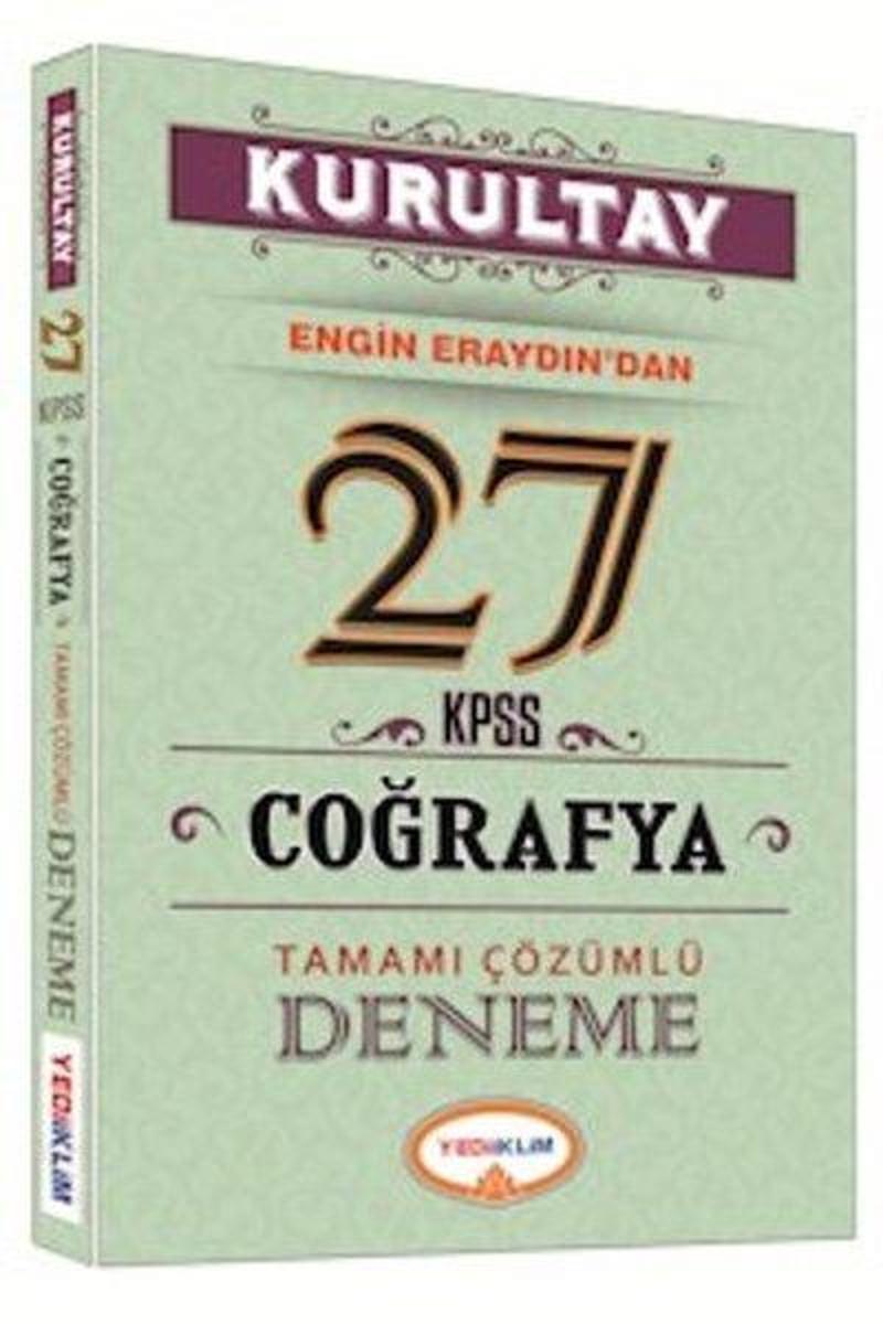 Yediiklim KPSS Kurultay Coğrafya Tamamı Çözümlü 27 Deneme 2016