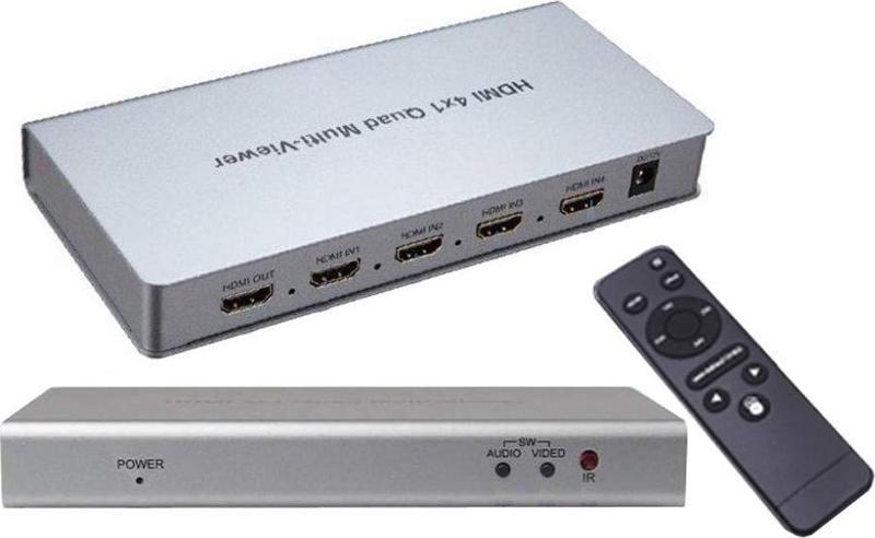 Hdmi 4-1 Quad Multi Viewer 4 Giriş 1 Çıkış / 1 Hdmi Giriş Ekranı 4 Bölen 4 Girişli