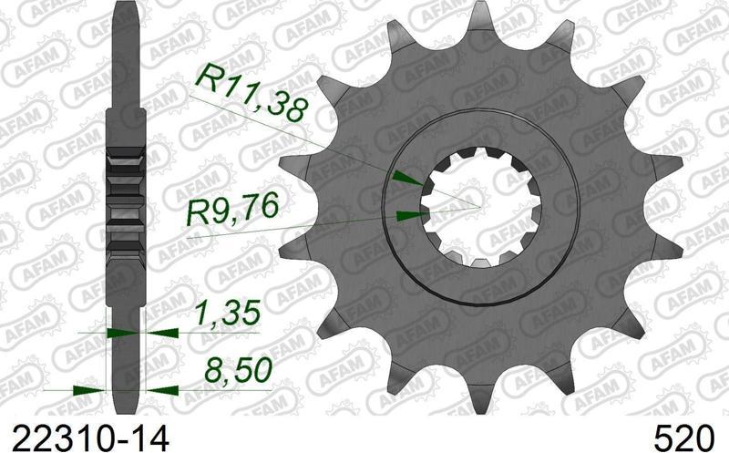 SUZUKI GW250 INAZUMA / GSX-R 250 / DL250 VSTROM ÇELİK ÖN DİŞLİ #520