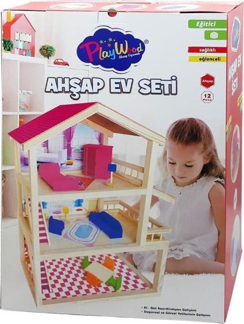 Oyuncak Ahşap Ev Seti Ony-398