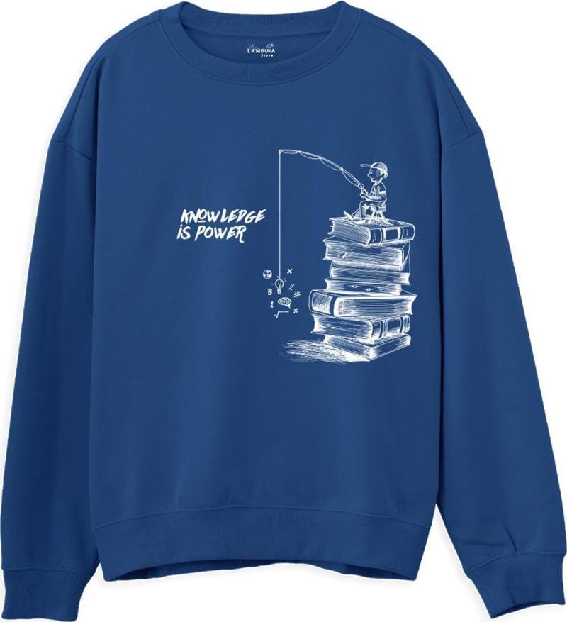 Knowledge Sweatshirt-Royal Mavi