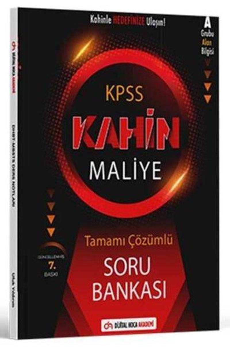 KPSS A Grubu Kahin Maliye Tamamı Çözümlü Soru Bankası