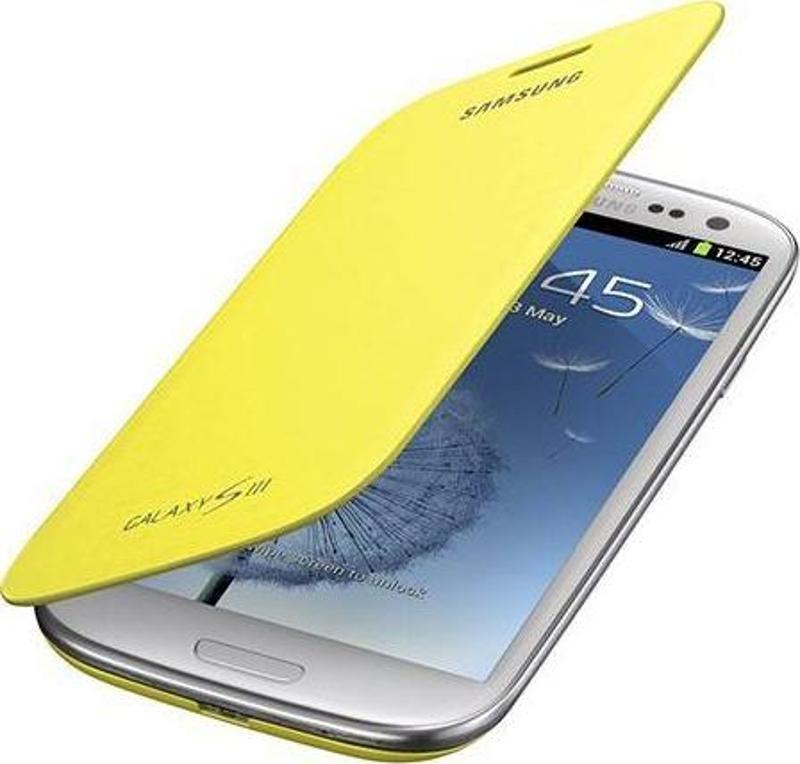 Galaxy S3 i9300 ile Uyumlu Flip Cover Kılıf EFC-1G6FYECSTD Sarı