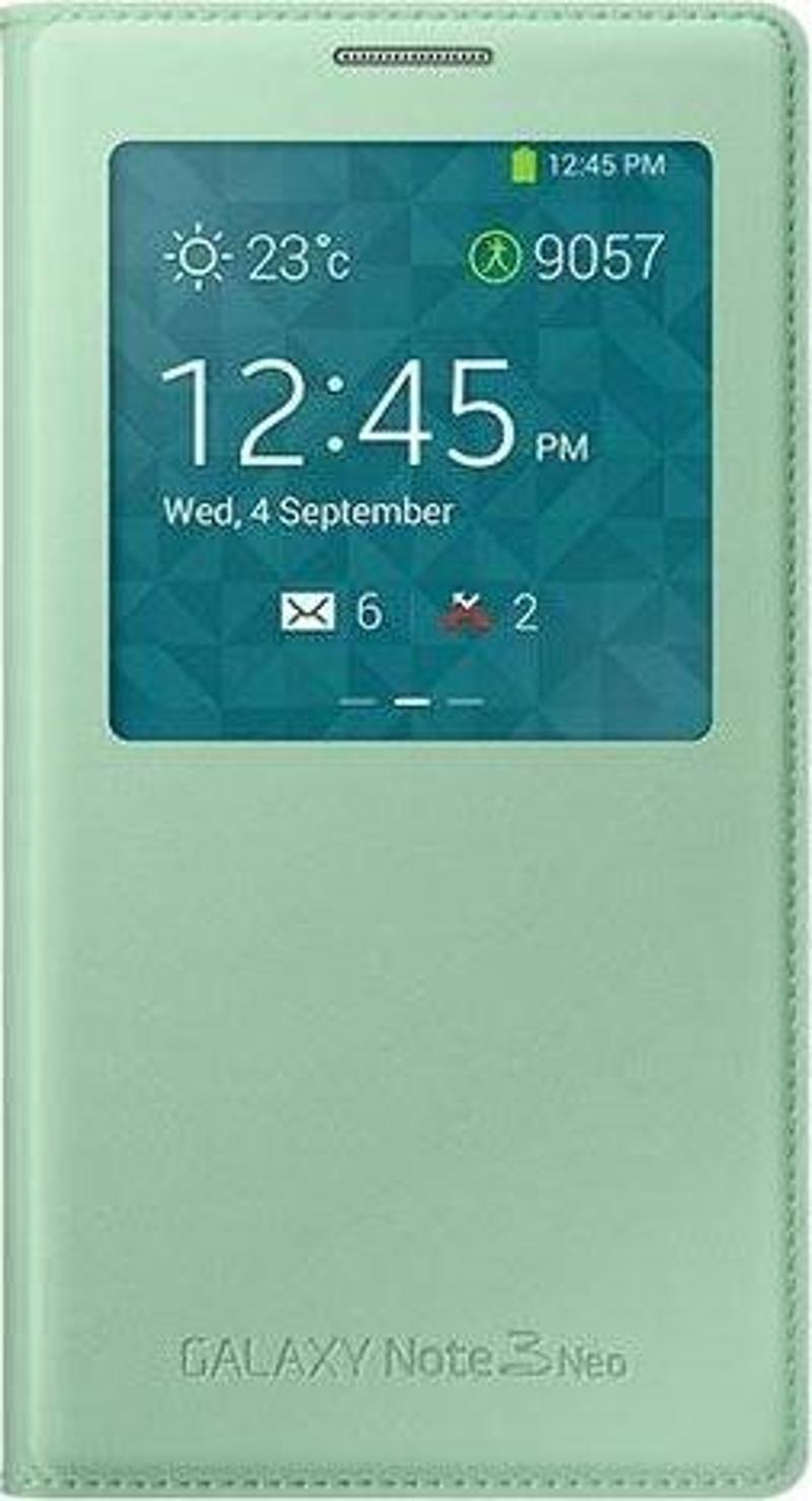 Galaxy Note 3 Neo N7500 ile Uyumlu S View Cover Kılıf Yeşil EF-CN750BMEGWW
