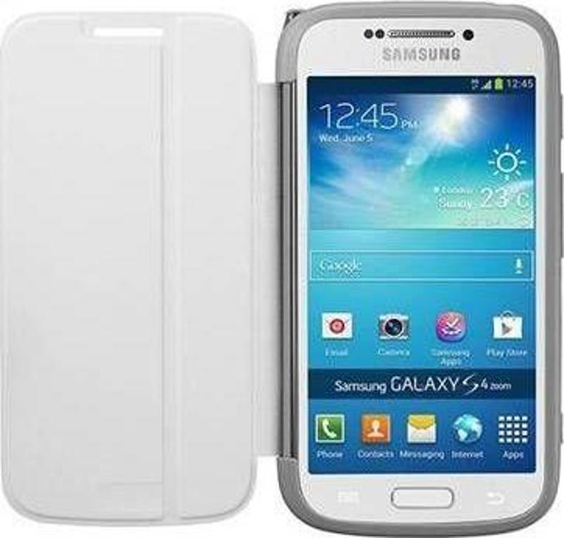 Galaxy S4 Zoom SM-C1010 ile Uyumlu Flip Cover Beyaz EF-GGS10FWEGWW