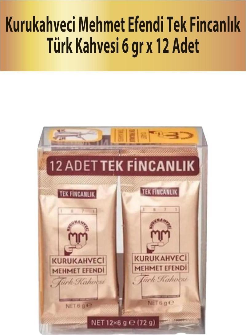 Tek Fincanlık 6 gr x 12 Adet Türk Kahvesi