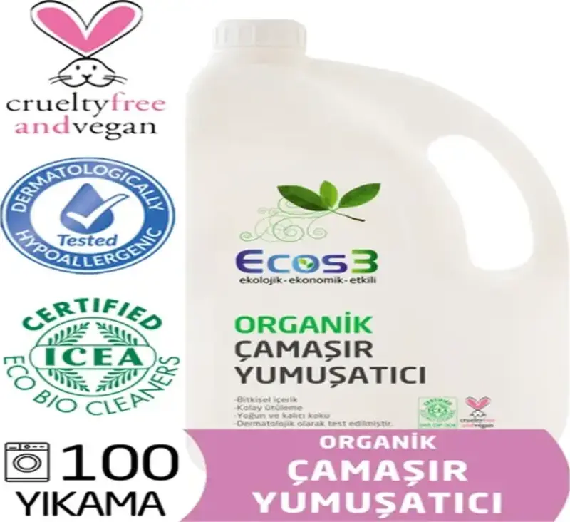 Çamaşır Yumuşatıcı Organik & Vegan Ekolojik Extra Konsantre 100 Yıkama 2500 ml