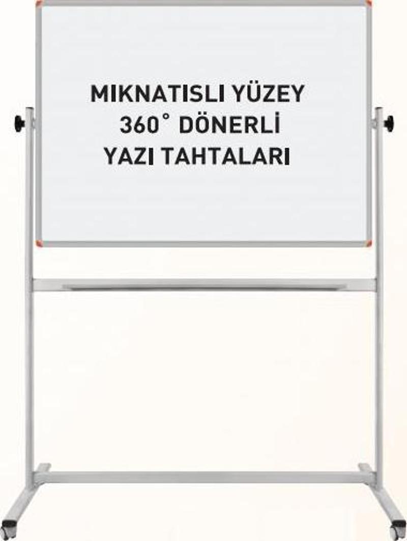 Mıknatıslı Yüzey 360° Dönerli Tekerlekli Yazı Tahtası PAN 570 Beyaz 90x120 cm