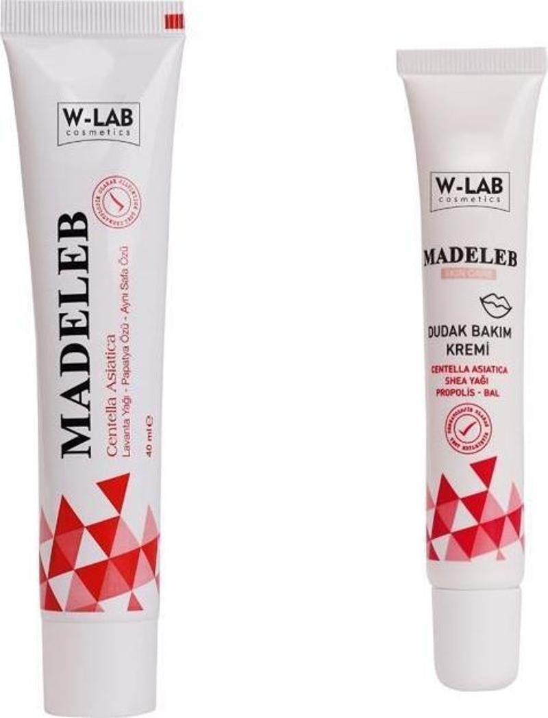 W Lab Kozmetik Madeleb Dudak Bakım Kremi + Madeleb Krem Set