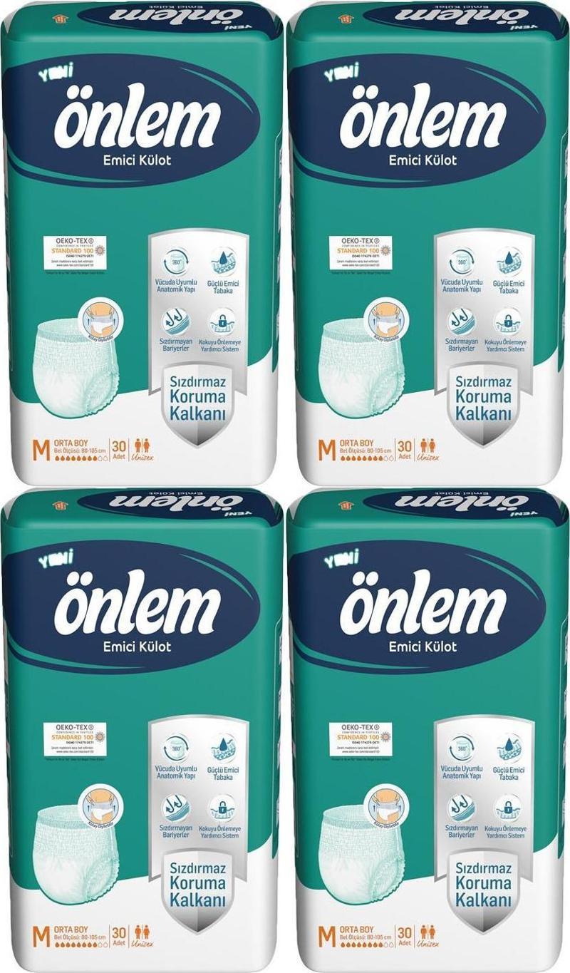 Yetişkin Emici Külot Bezi Orta Boy Medium 30 Adet x 4 Paket