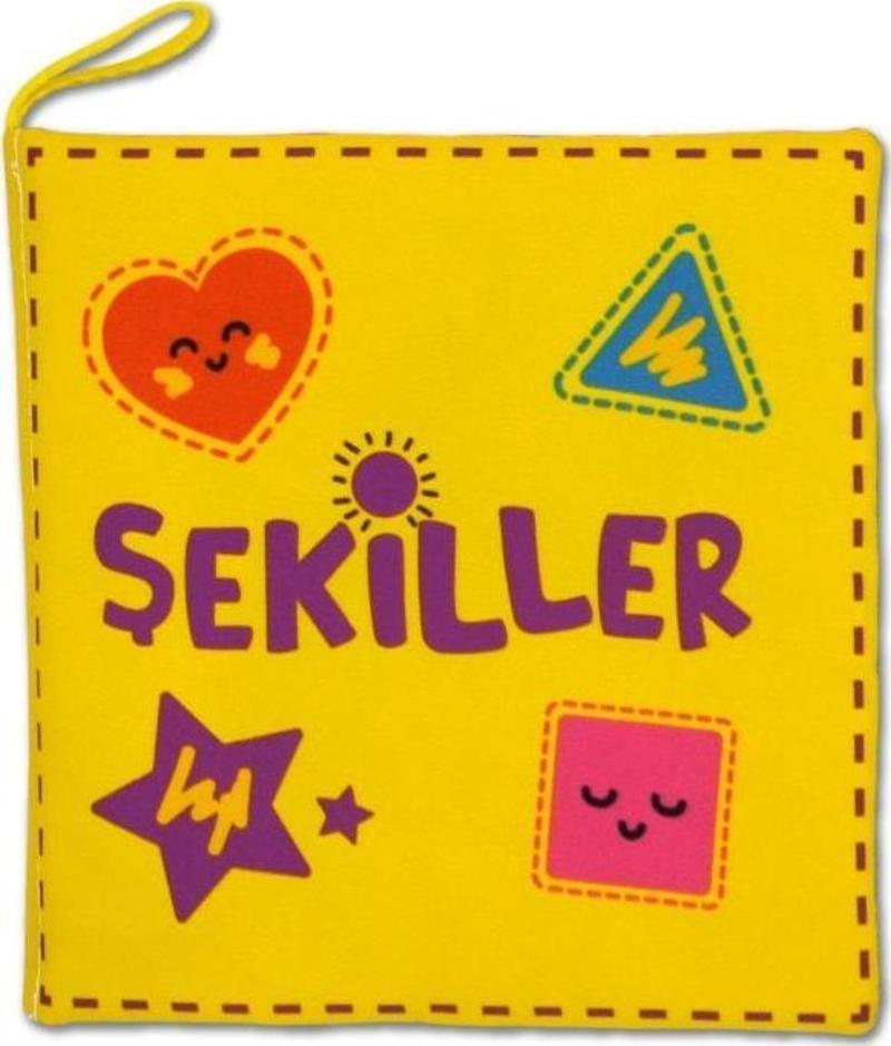 Şekiller Kumaş Sessiz Kitap T395 - Bez Kitap , Eğitici Oyuncak , Yumuşak ve Hışırtılı