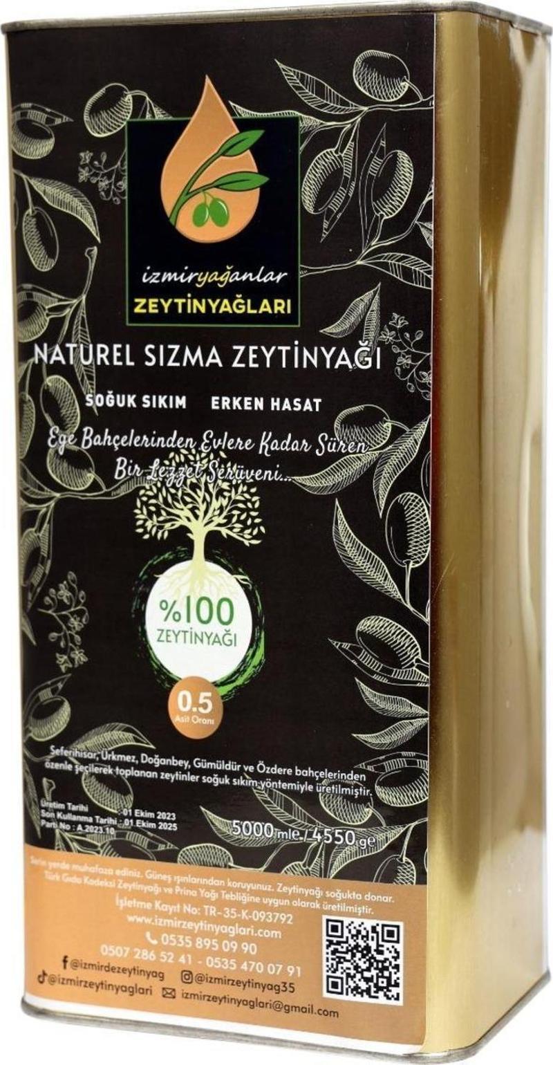 Soğuk Sıkım Natürel Sızma Zeytinyağı 5 lt