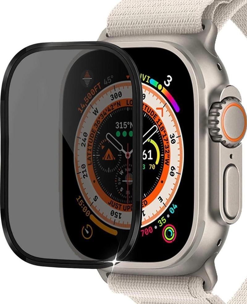 Apple Watch Ultra 2 Gizlilik Filtreli Cam Ekran Koruyucu Siyah